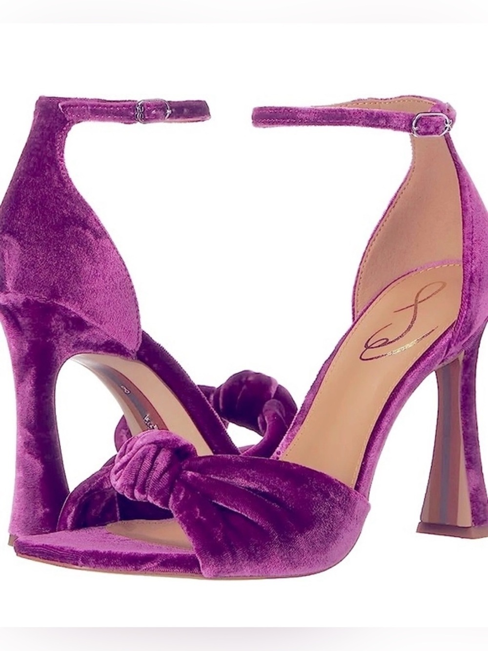 Sam Edelman Lucia purple Velvet ankle strap open toe heel. Size 7 1/2 NEW